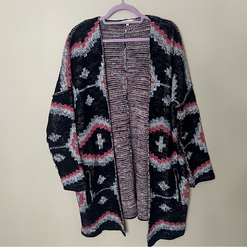 Maje Maori Jacquard Knit Oversized Cardigan Overcoat Size 1 US Small